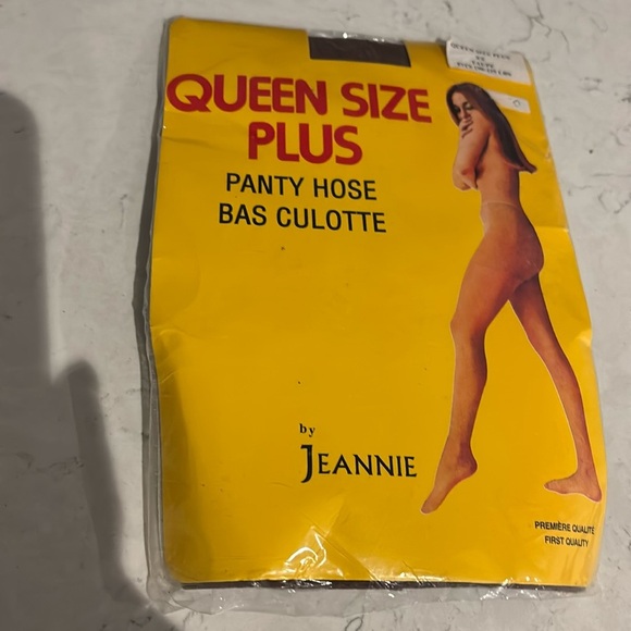 Fashion Queen size by Jeannie chocolate brown  Taupe pantyhose XX - Picture 2 of 7